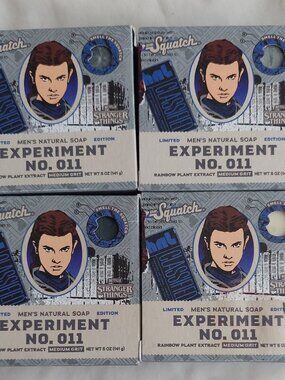 4 DR. SQUATCH Stranger Things Men's All Natural Bar Soap Experiment No. 011